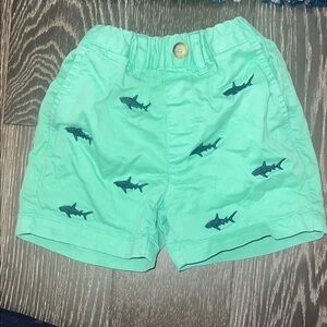 Kids Mint Green Shark Pattern Shorts